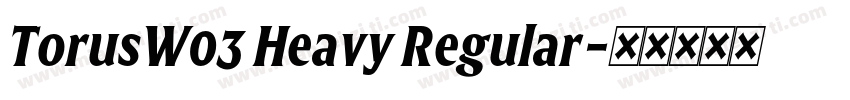 TorusW03 Heavy Regular字体转换